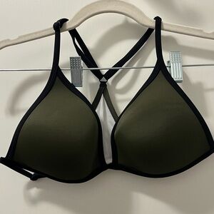 Pink padded push-up swimsuit top, size 34 B/C cup.